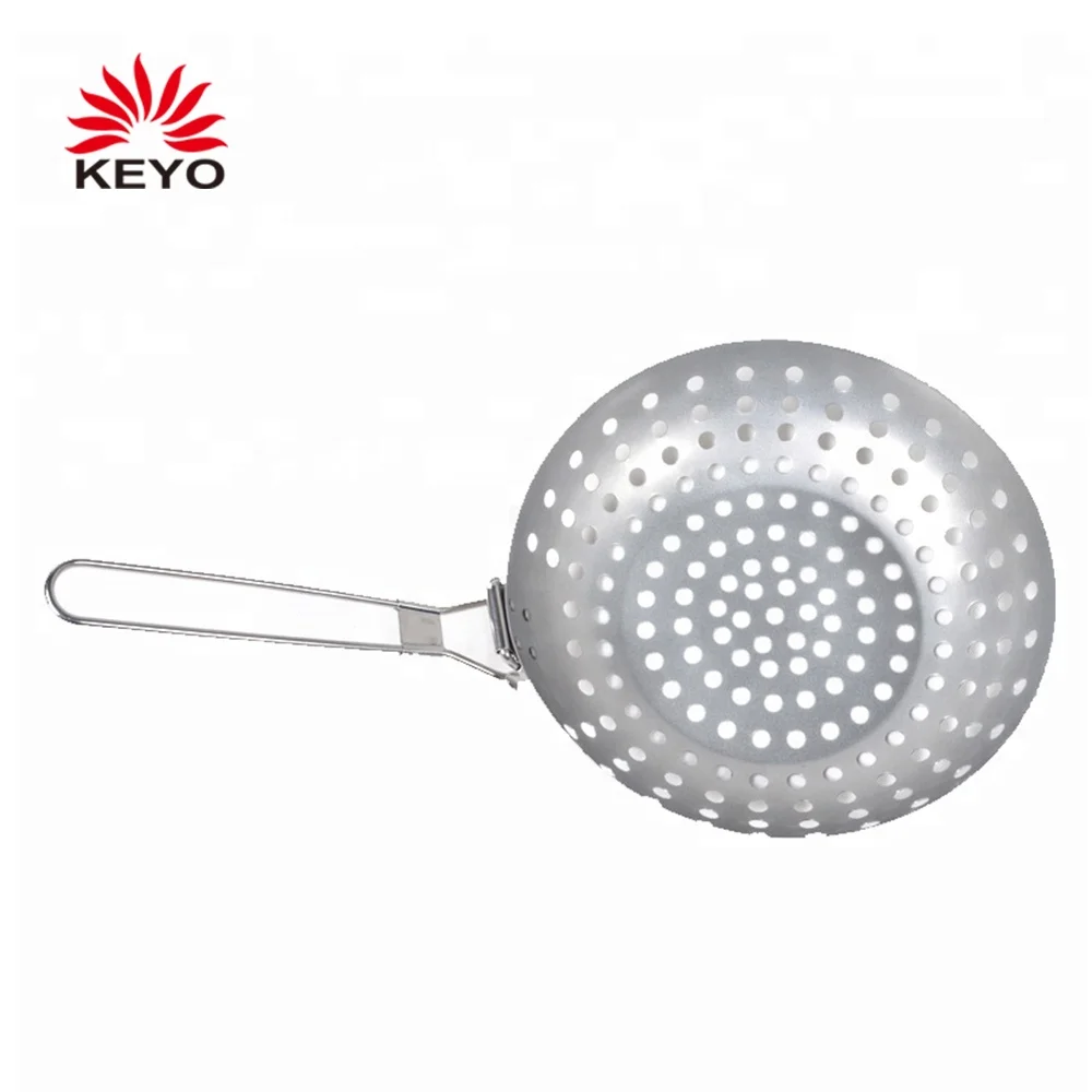 Custom Food Grade Stainless Steel Non Stick BBQ Stir Fry Wok