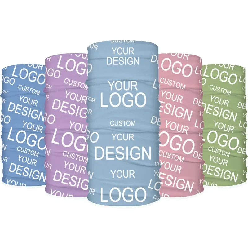 Custom Logo Customized Bandana 100% Polyester Sports Seamless Tube Bandanas Headwear Deportiva Neck Gaiter Moq 1 Pc