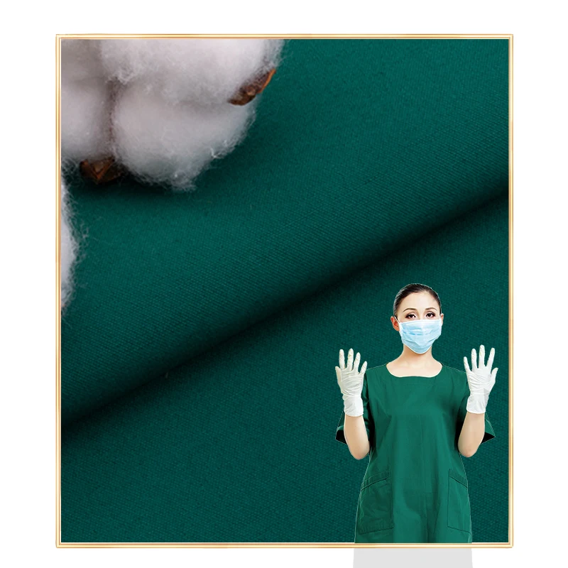 Twill Hospital Care Uniform Fabric 150GSM TC 80/20 White T : C 80 : 20,polyester / Cotton Organza Fabric Medical Uniforms Woven
