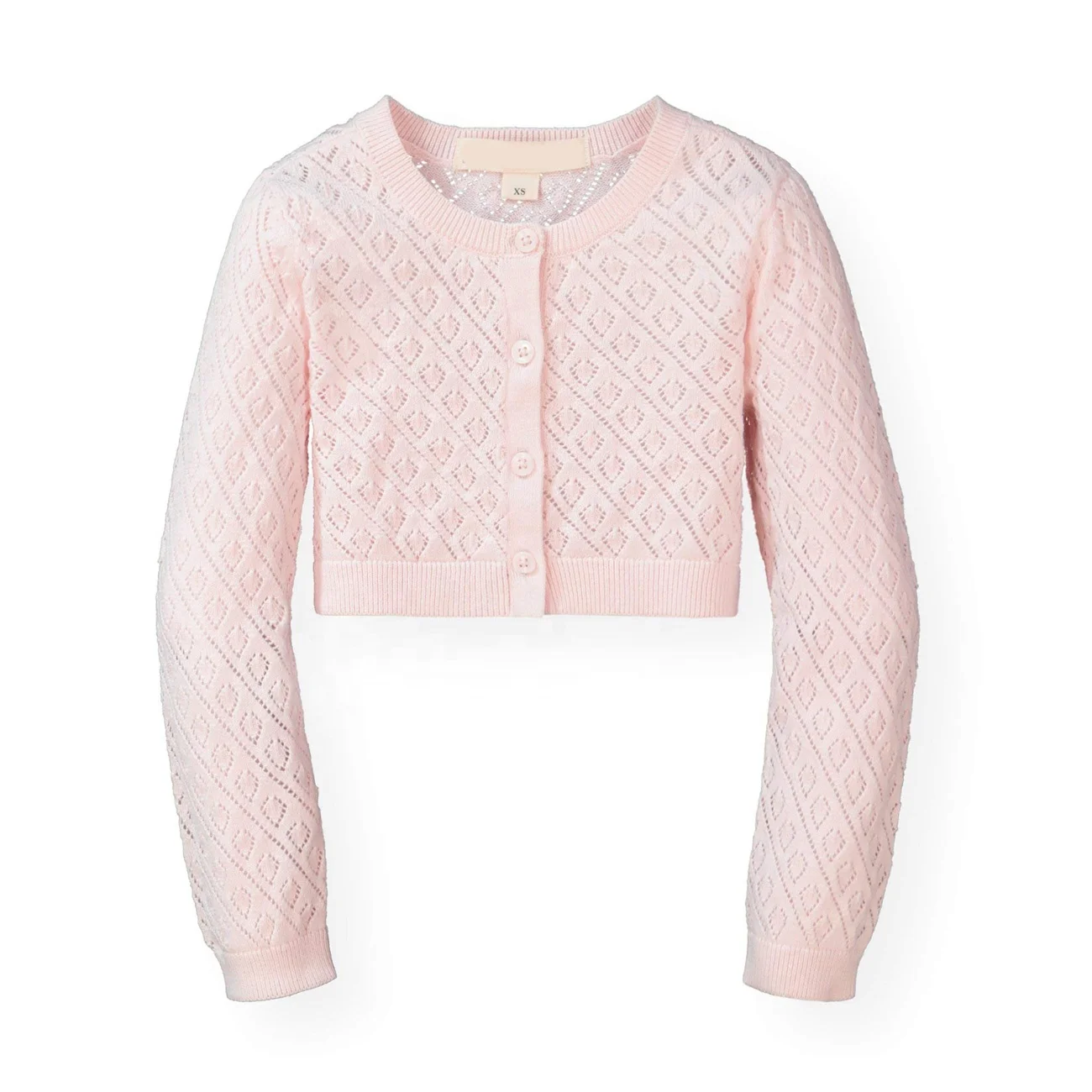 
New Design Long Sleeve Cotton Kids Knitted Cropped Cardigan Girl Sweater 