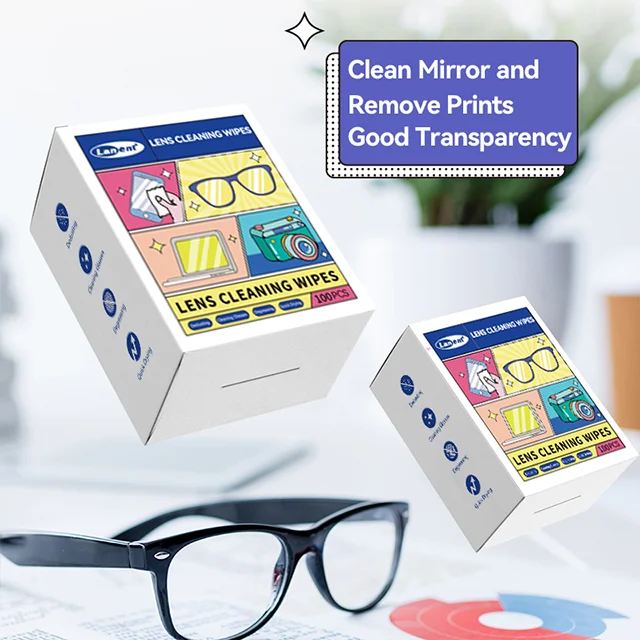 2024 Hot Sale Lens Cleaning Wipes Cleaning Glasses Individual Package OEM/ODM Acceptable Glasses Cleaner Cleaning Wet Wipes