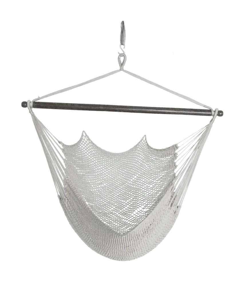 Outdoor Indoor Garden Hammock White Rope Cotton Macrame Hanging Swing Chair