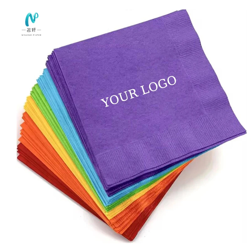 Custom personalized colored airlaid napkins linen napkins solid tissue  cocktail lunch dinner napkins with logo 25 30 40cm