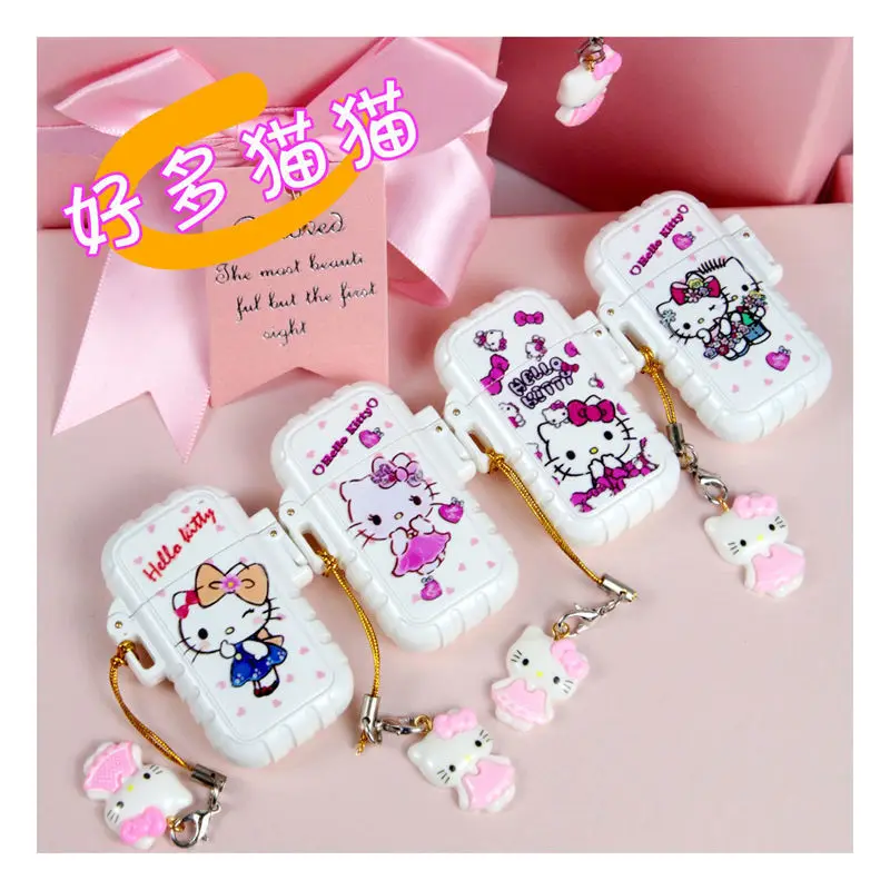 Cute Pendant Cartoon Torch Lighter Pink Flame Waterproof Detachable Lighter