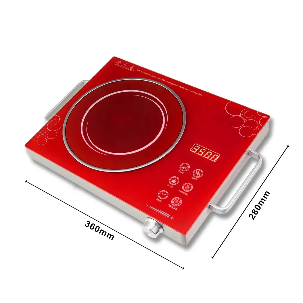 Glass Panel Black Red Colorful Fashion Design Electric Portable Ceramic Hob One Burner Induction Infrared Cooker Spare Parts