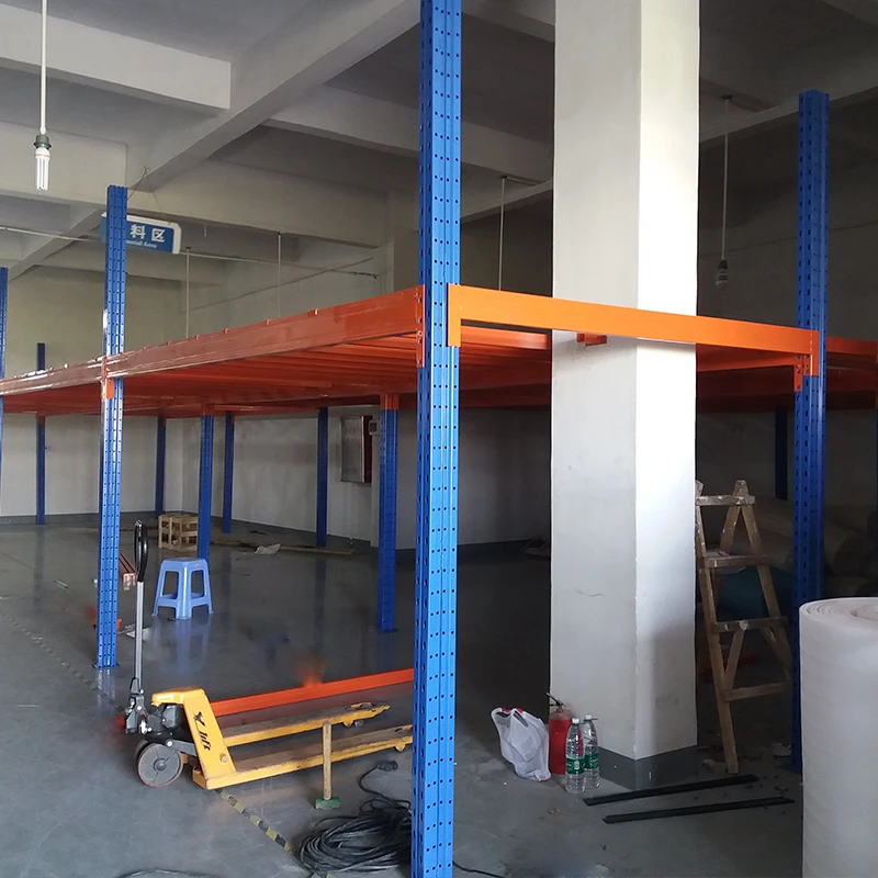 
prefabricated heavy duty metal mezzanine shelving system installing a mezzanine floor 