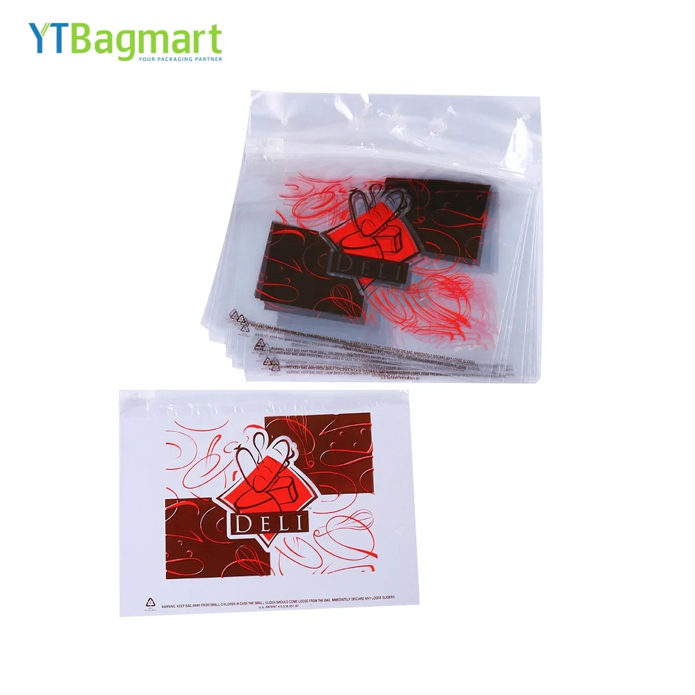 YTBagmart Disposable Transparent Poly Grip Seal Pe Pp Deli Fresh Slider Saddle Pack Deli Bag Custom Plastic Wicket Bag