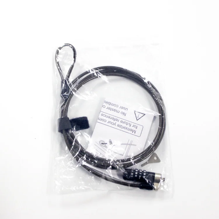 Anti-theft laptop security combination lock noble wedge cable lock slot with black steel wire rope for DELL laptop