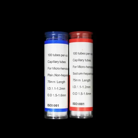 Red Glass Capillary Tube With Sodium Heparine