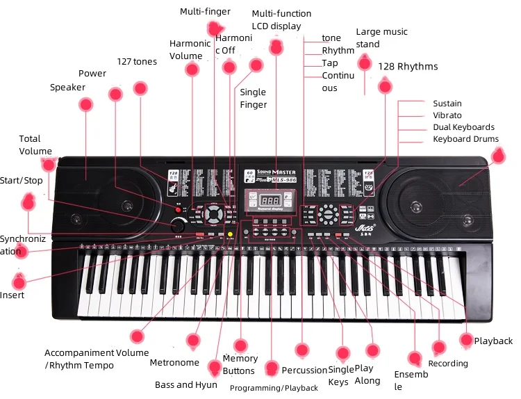 Factory direct sale adult children teaching 61 keys piano keyboard electronic piano