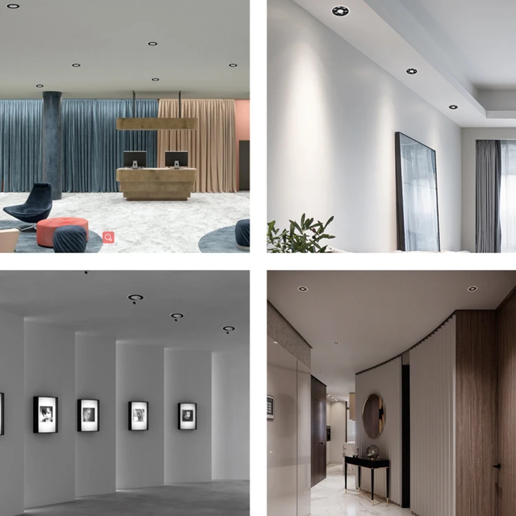 ALLWAY 2023 Newest Design Black Downlight Recessed Cabinet Hotel Shop 8W LED Down Lights Lamp