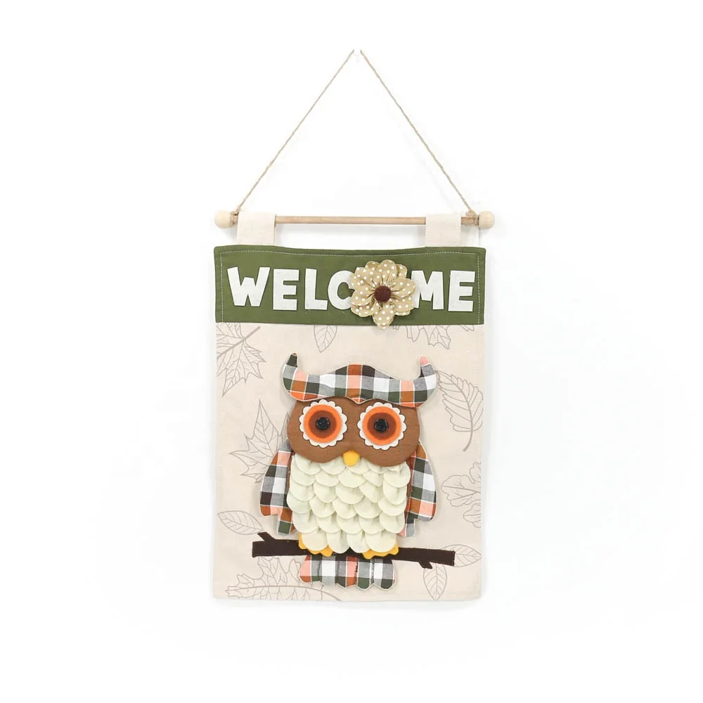 
Decorative owl canvas party flag cheap thanksgiving decorations 