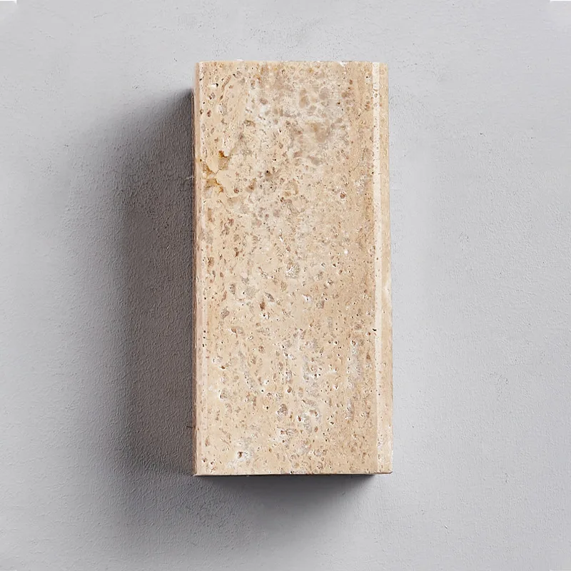 Modern Indoor LED Scone Outdoor Wall Light Marble Nordic Wabi Sabi Travertine Wall Lamp