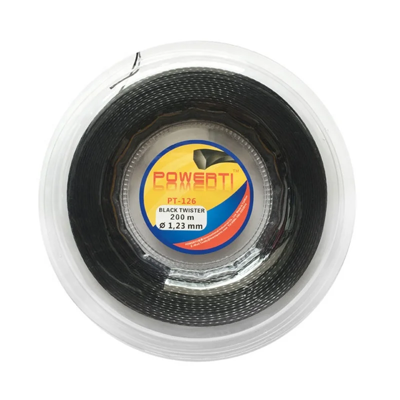 
POWERTI Twister Twist Polyester Tennis Racket String 200m Reel 1.23mm Tennis Racquet String Durable Gym Training String 