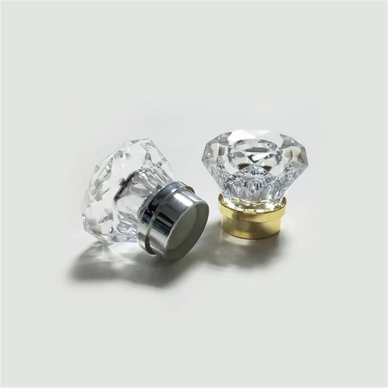 Surlyn Diamonds Transparent Top Shiny Transparent Perfume Bottle Cap with Silver or Gold Ring