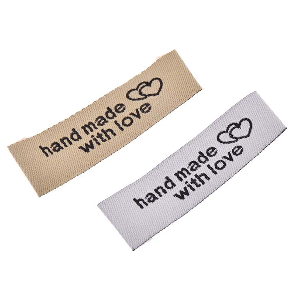 Custom Woven Tags Labels Clothing Shoes Bags Sustainable Eco-Friendly 3D Printed Silicon Cotton Folded Center Logo Accessories