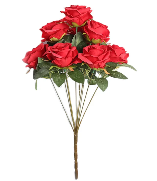 Red Dusty Pink White Artificial Silk Real Touch Latex Velvet Rose Flower Artificial