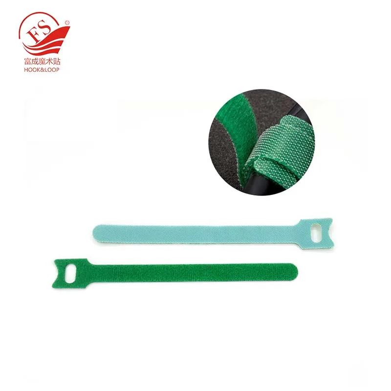 Good Quality Green Color 12*150mm   50pcs/ Set  T Shape Self-Adhesive  Hook & Loop Cable Tie Strap