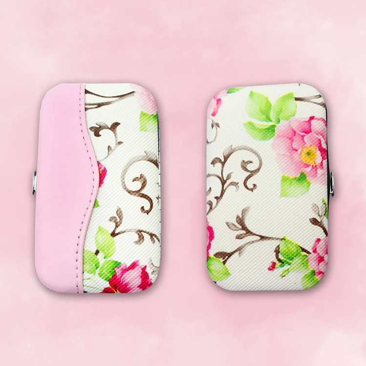 WELLFLYER Wholesale Personalized Pattern Pouch Professional 7pcs Pedicure and Manicure Beauty Set Nail Care Kit for Gift