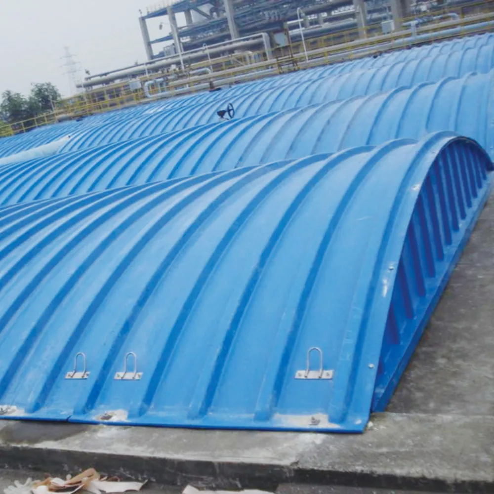 FRP sewage treatment plant waste water tank is covered with FRP odor proof arch cover plate and pultrusion cover plate