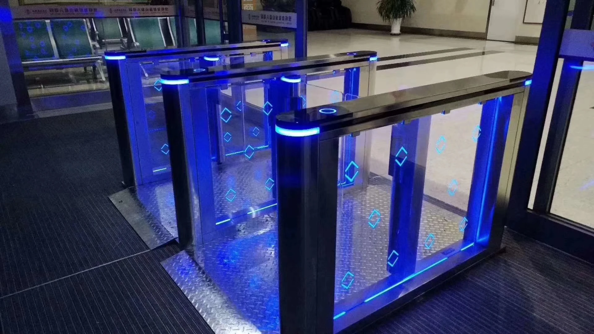 120w Access Gate Mechanism Dc Brushless Manual Barrier Swing Turnstile Baffle Gate With Facial Recognition