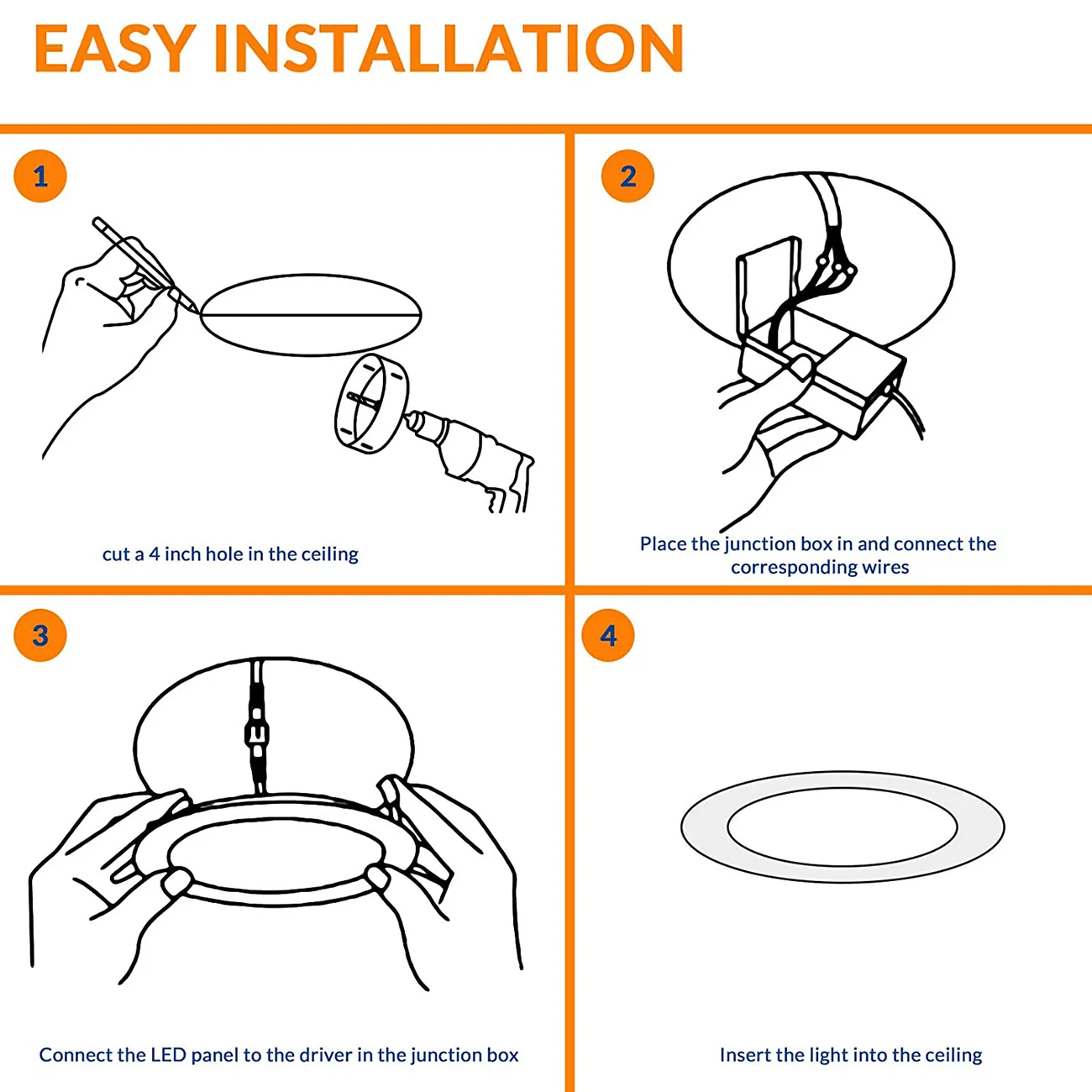 Hot Selling Product Round Slim Panel 4 Inch Recessed Downlight Led Panel Lights