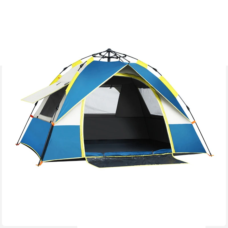 
Customized Logo portable quick Automatic opening waterproof family outdoor Fiberglass camping tent 