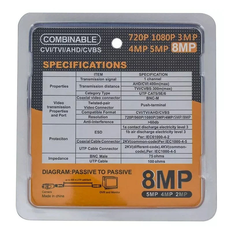 1080P 5MP 8MP 4K wireless video balun video channel balun