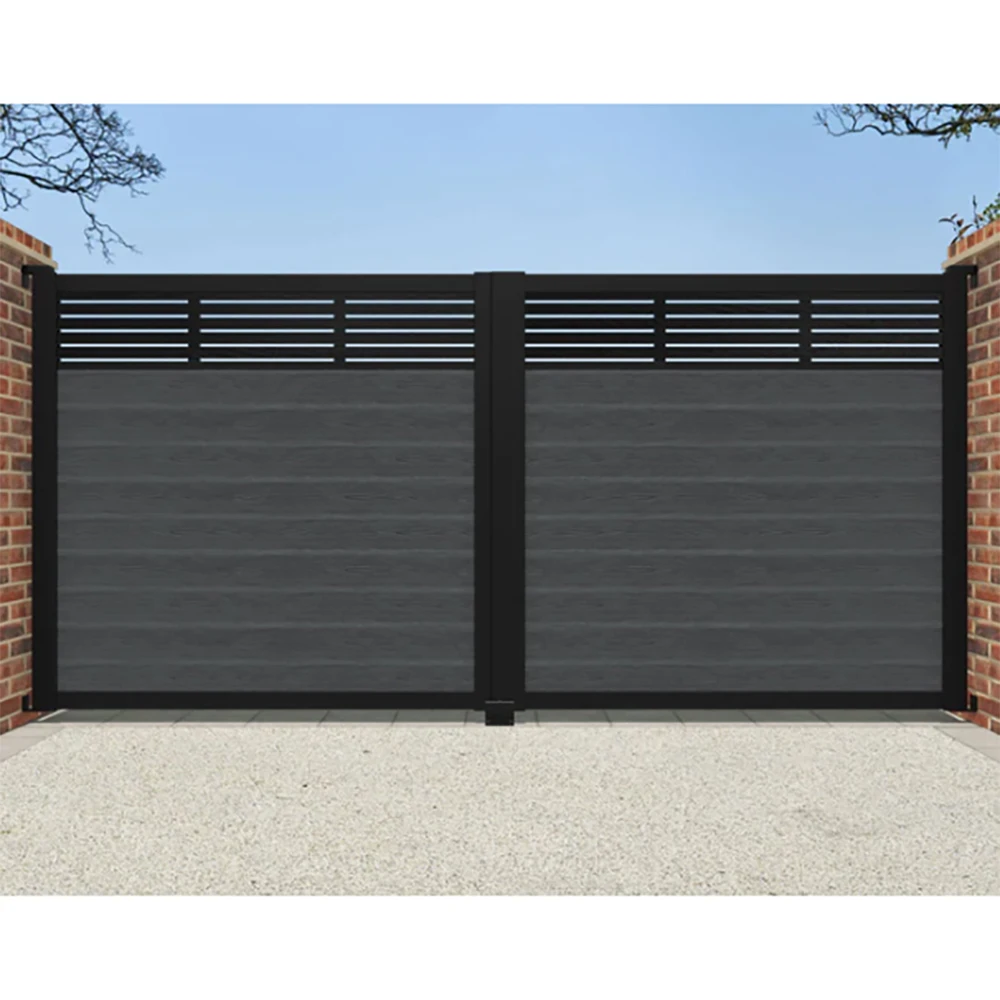 New Design UV Resistance WPC Wood Plastic Composite Fence Co-Extrusion Security Garden and Farm Fence with Metal Frame