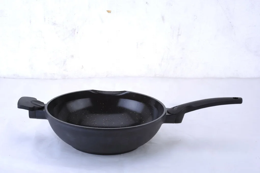 Frying 30cm Wok Cookware  Die-Cast Aluminum Kitchen Pots OEM Saute Pan Egg Home Cooking Non Stick Fry Pan grip