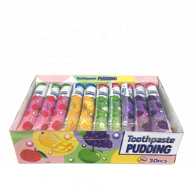 New Item Liquid Jelly Colorful Good Taste Sweet Mixed Fruit Flavor Toothpaste Pudding Jelly Candy