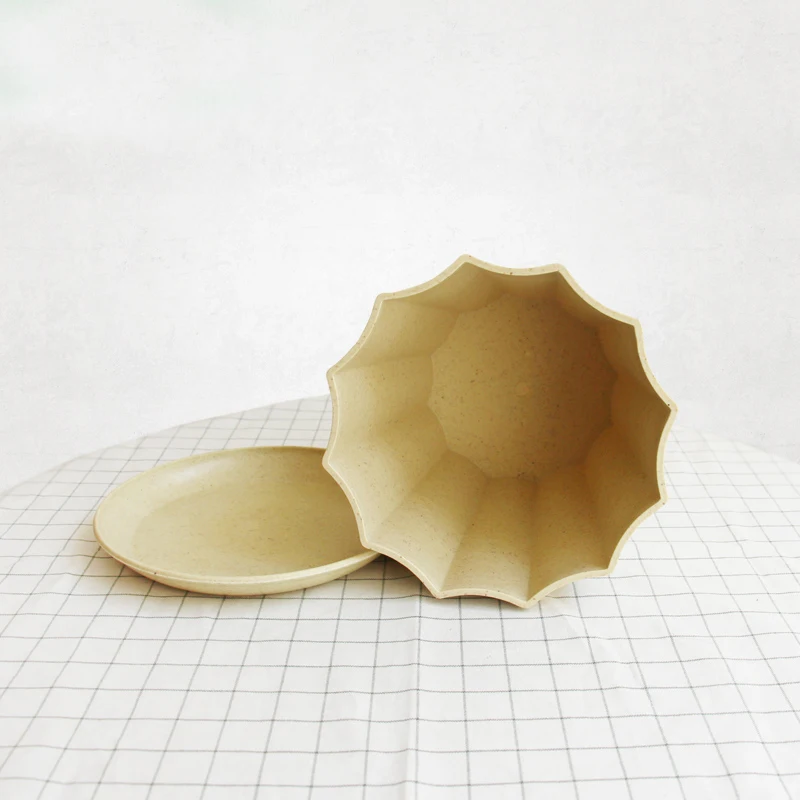 2019 биоразлагаемый экологически чистый цветочный горшок из бамбукового волокна с крышкой