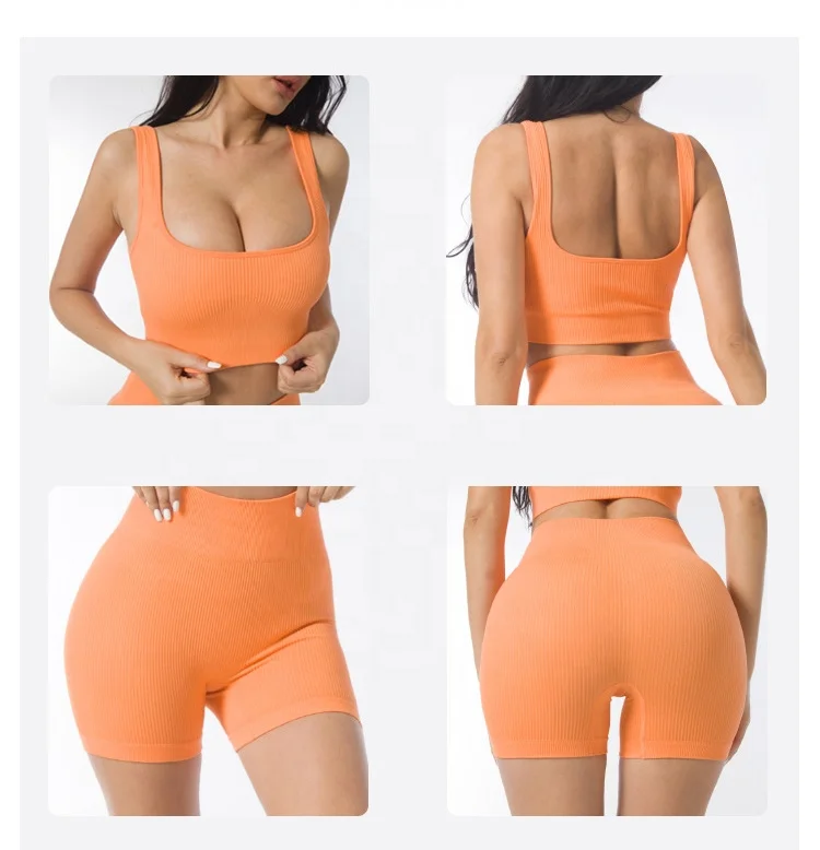 Large Size High Waist Butt Lifter Workout Pants Thread Running Fitness Leggings Seamless Sports Yoga Shorts For Womens