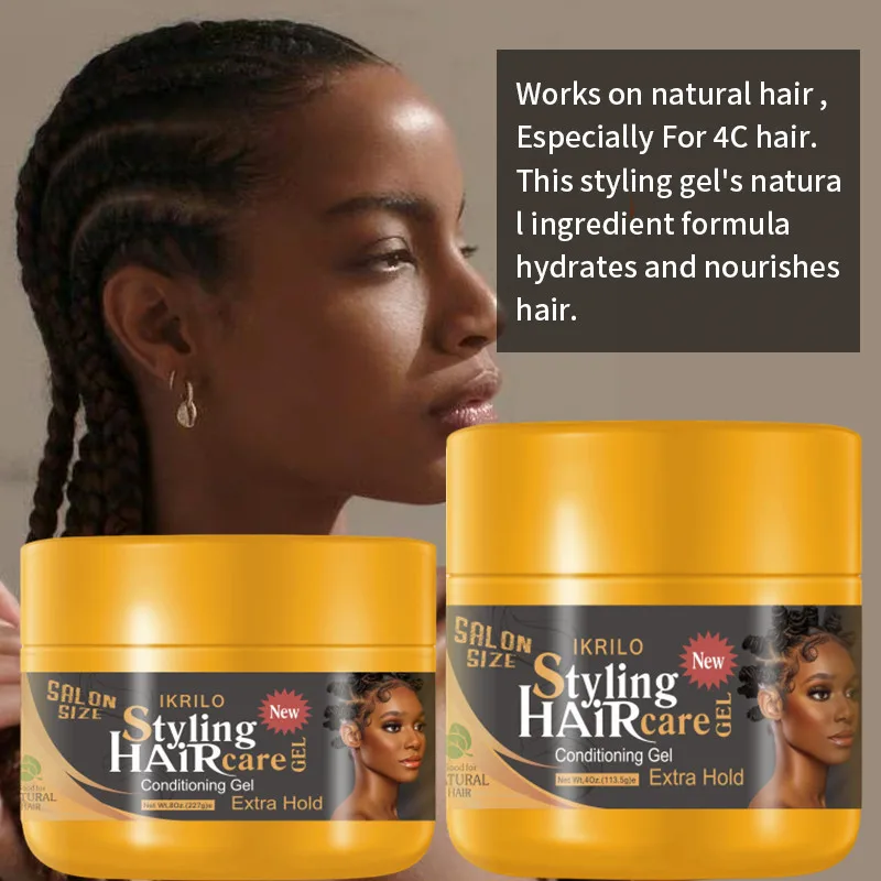 Factory Price Hair Wax Twist Braiding Hair Gel Extreme Hold Glitter Shine Jam Gel And Braiding Gel