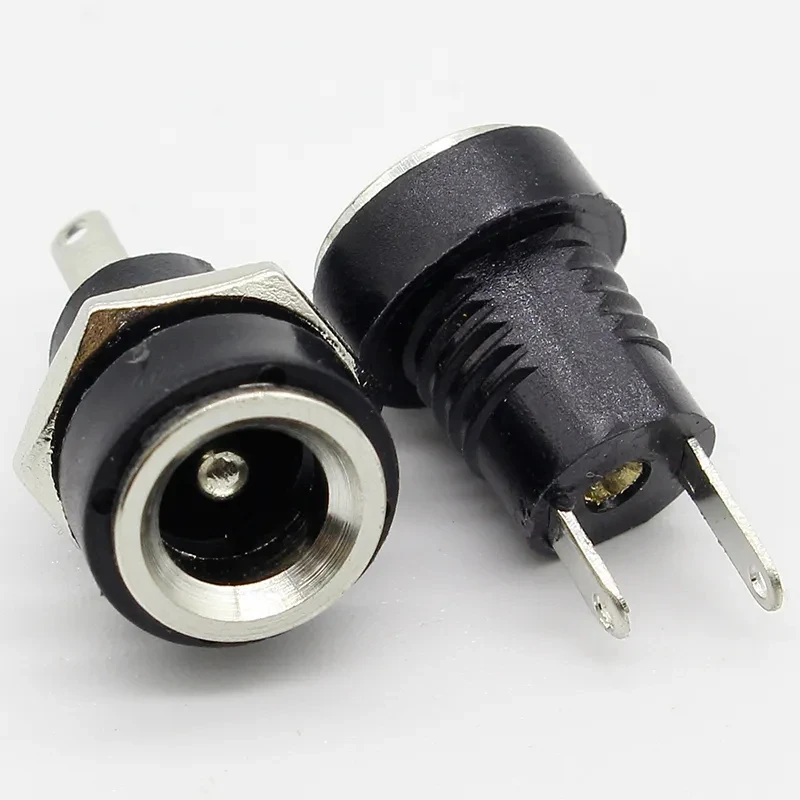 3A 12v for DC Power Supply Jack Socket Female Panel Mount Connector 5.5mm 2.1mm Plug Adapter 2 Terminal types 5.5*2.1