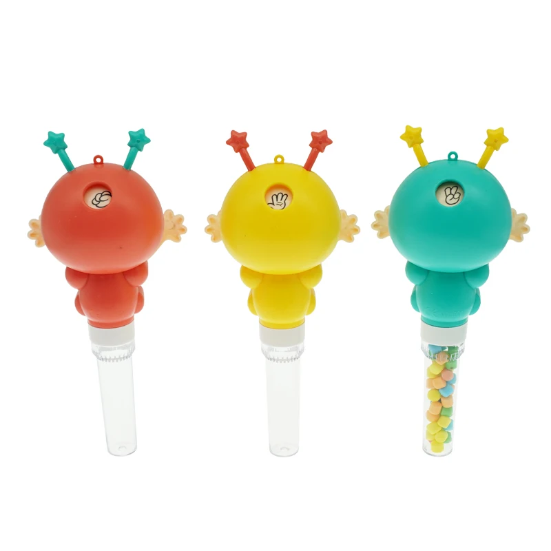 High Quality Face-changing Doll (can play rock-paper-scissors at back side) With Empty Candy Tube For Kids Candy Toys