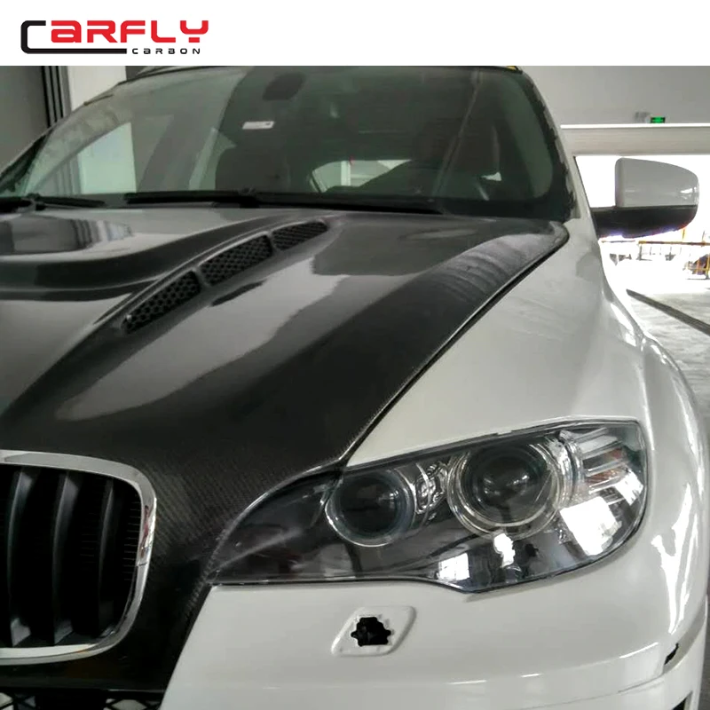H Style Carbon Fiber Car Engine Bonnet Hood for  X6 e71
