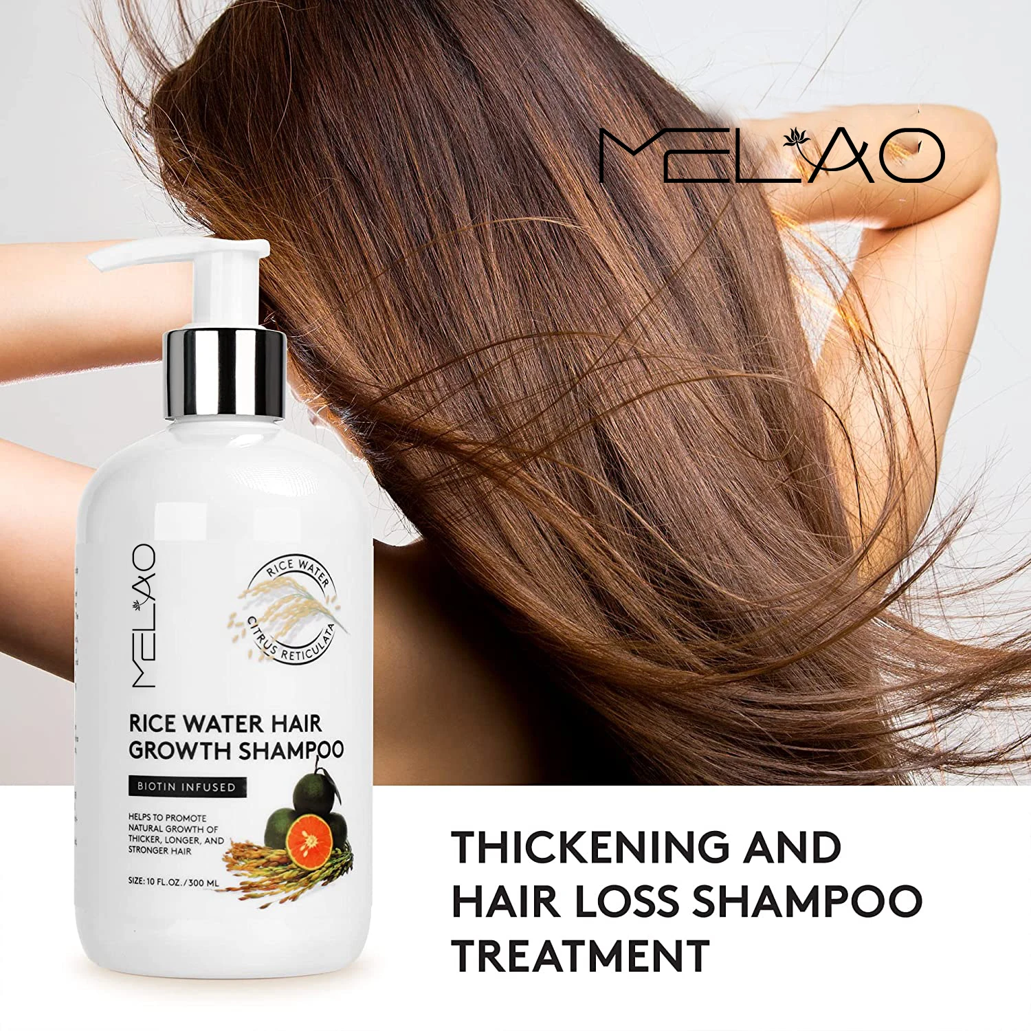Vegan Hair Thickening Moisturizing Anti-Hair Loss Rice Shampoo Rice Water Hair Growth Shampoo