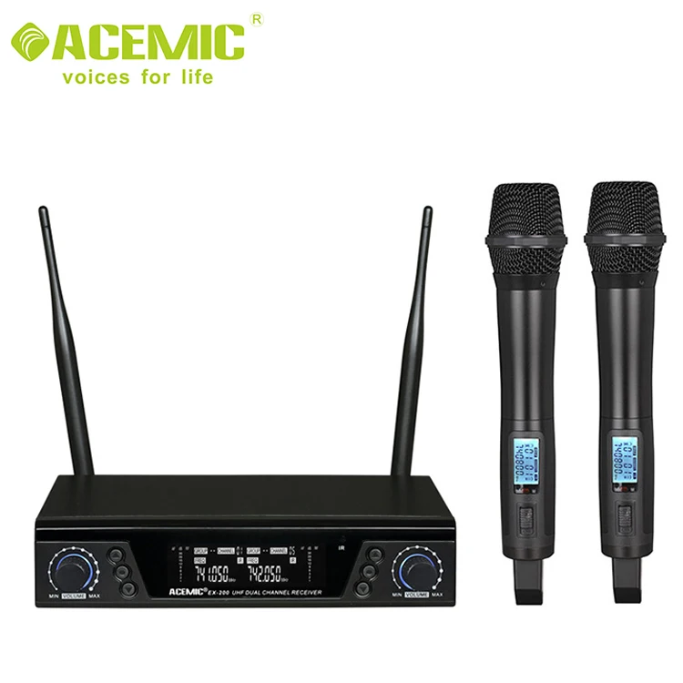 Радио микрофон PLL динамический EX-200 uhf беспроводной микрофон для профессионального этапа