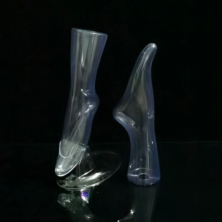 Clear Plastic Foot Socks Forms Display Ankle Mannequin Model Transparent Long Foot Mannequin for Socks Shoe Display