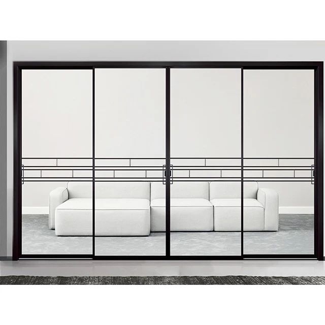 china 2024 glass panel black aluminium slim steel door sliding doors prices lists
