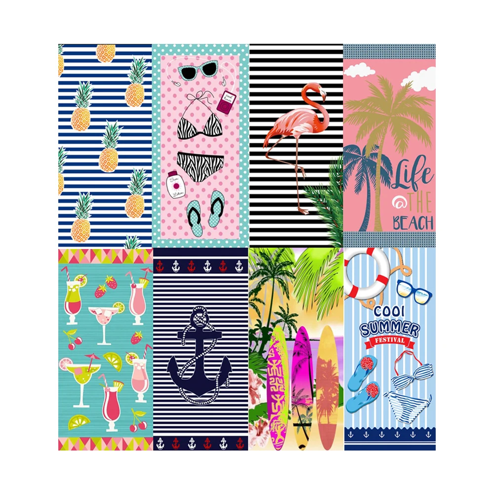 Wholesale Custom Design sublimation quick dry Thick woven 100% Cotton Beach Towel