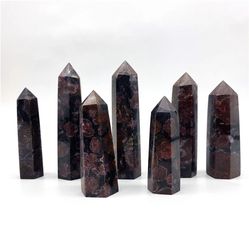 
Wholesale natural fireworks crystal tower polished healing quartz wand Garnet point for collection 