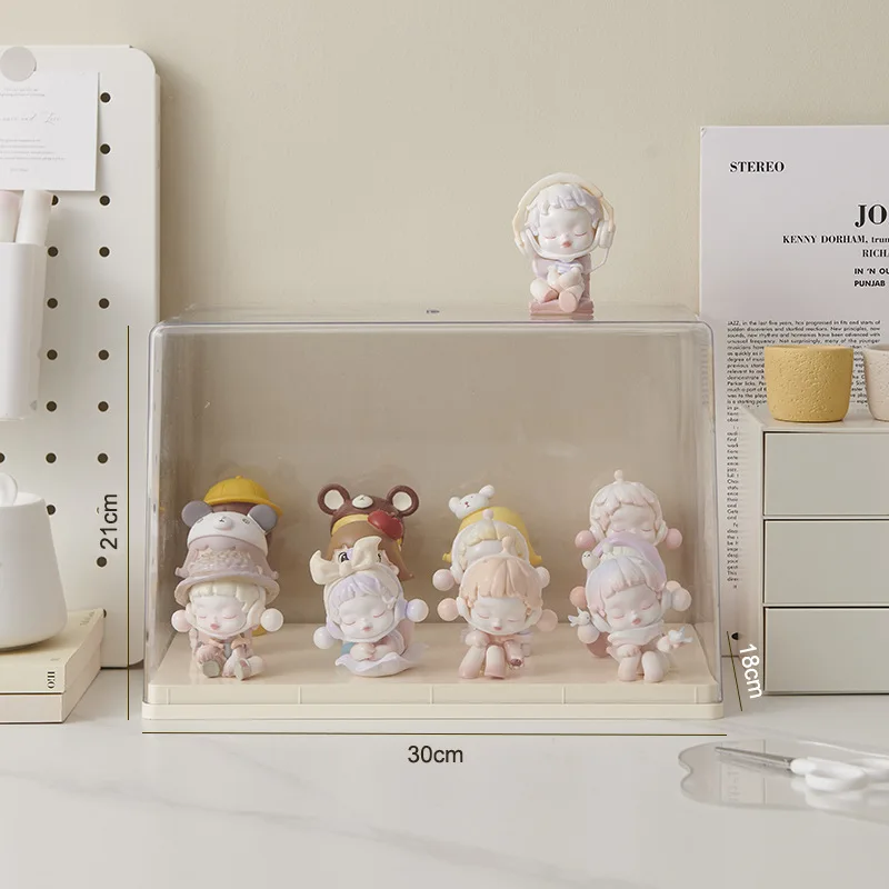 Plastic Figure Storage Box Toys Pop Figures Display Case Spinning Display Stand Makeup Organizer