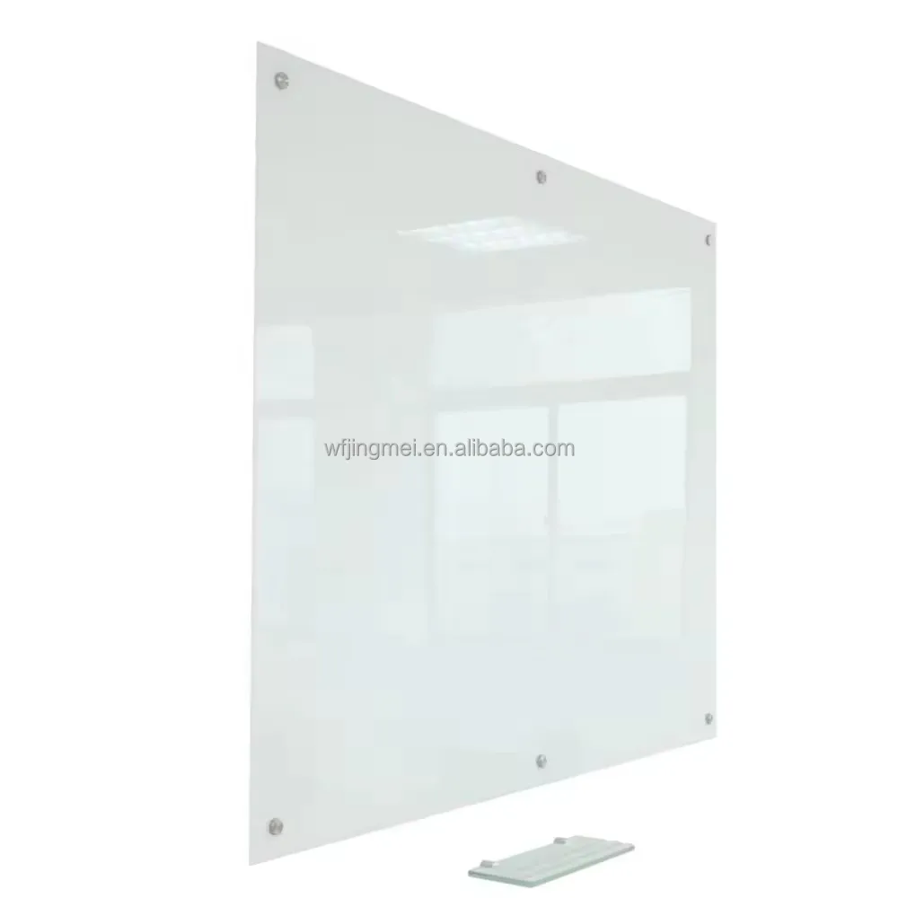 Whiteboard White Board with Pen Tray and Marker for Classroom School Writing Anti-glare Magnetic Glass Standard Whiteboard