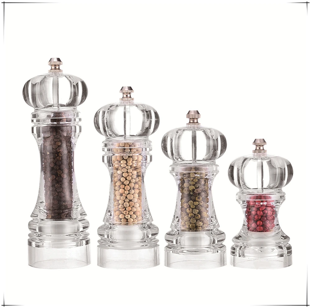 acrylic manual salt and pepper mill set / lusency simple spices grinder