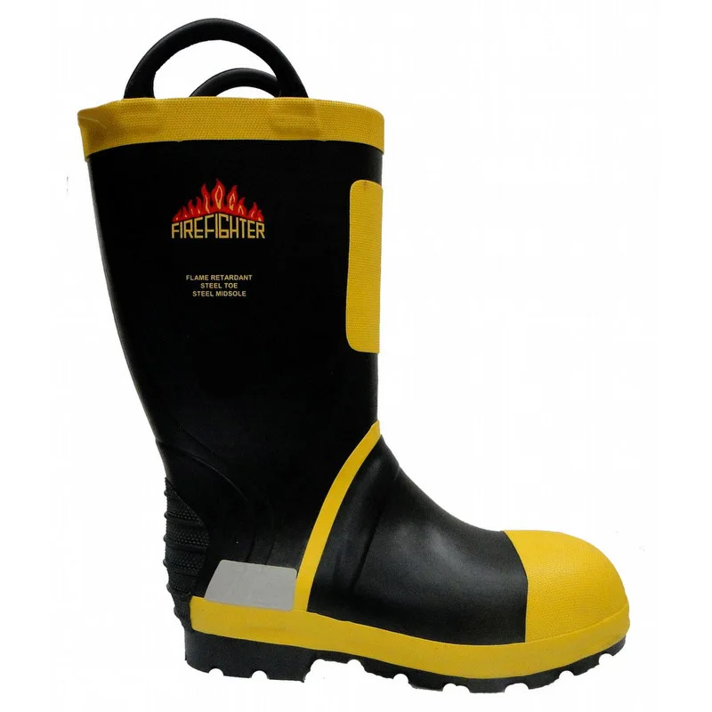 Hot sale safety shoes steel inner sole fire fighting rubber boots for protection