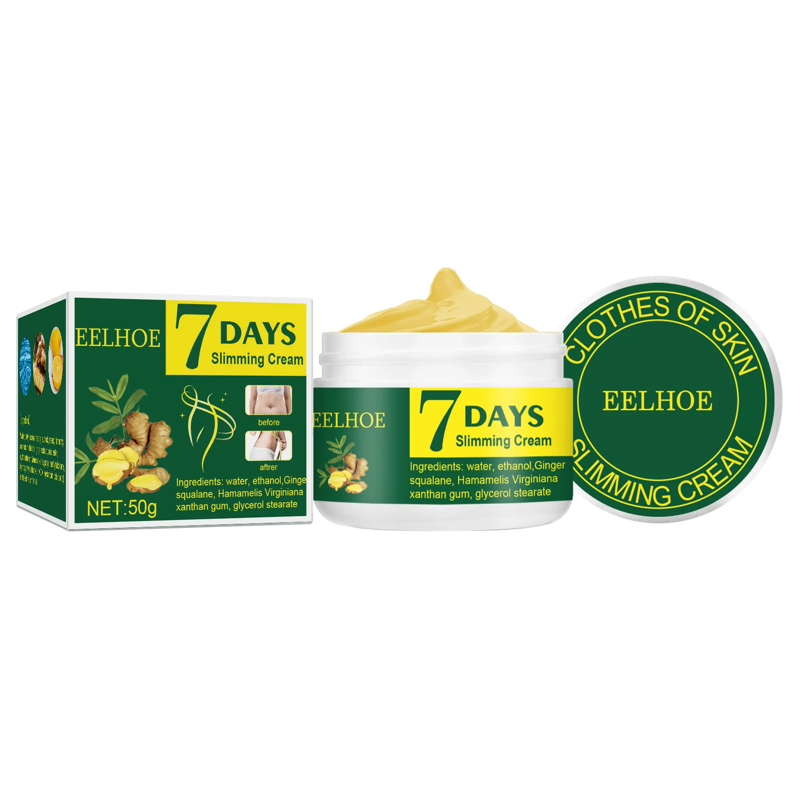 7 Days Ginger Slimming Cream Anti Cellulite Weight Loss Cream Fat Burning Massage Gel Shaping Waist/abdomen/hip Body