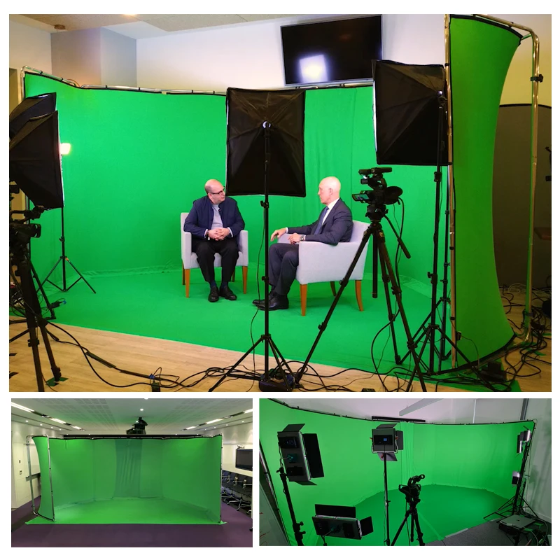 Fotobestway Good quality Chroma Key Green Panoramic video Background  wall photography with Carry Case