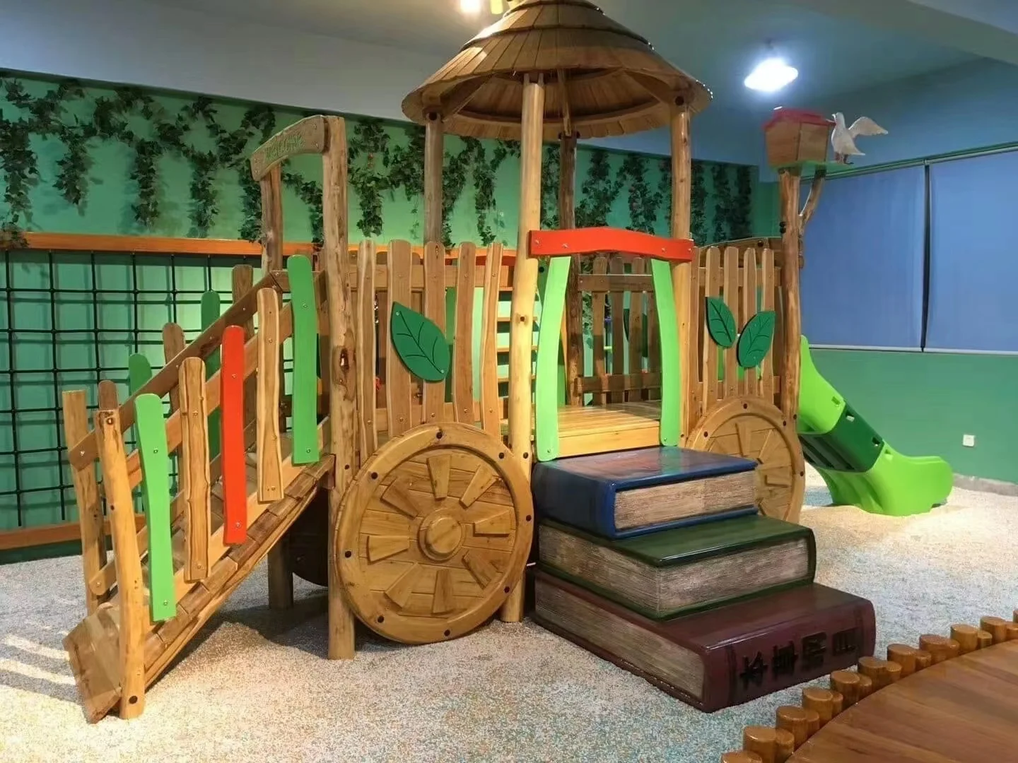 Kids playground outdoor playhouse wooden kids outdoor